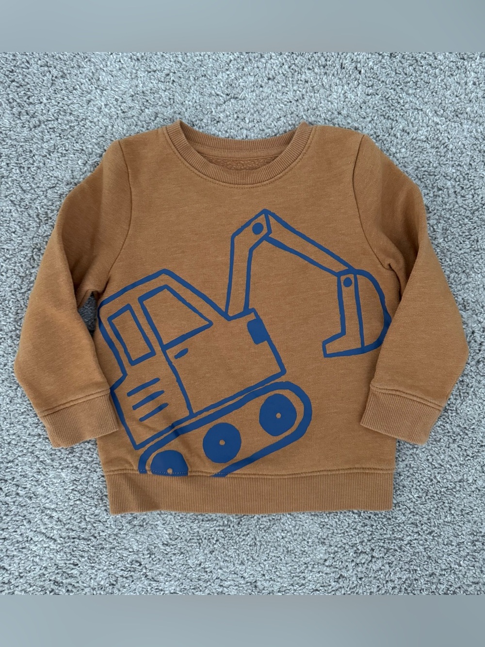 Cat & Jack Sweatshirt with Blue Excavator Graphic